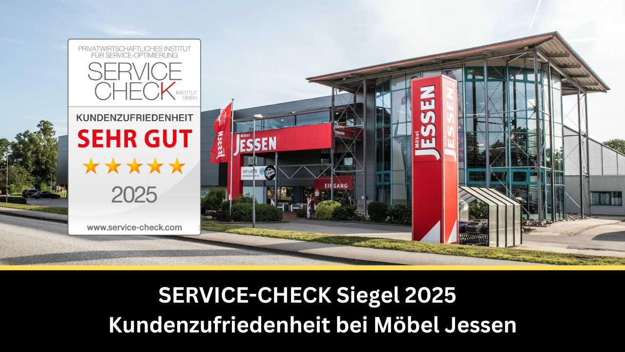 Service-Check Auszeichnung bei Möbel Jessen in Breklum